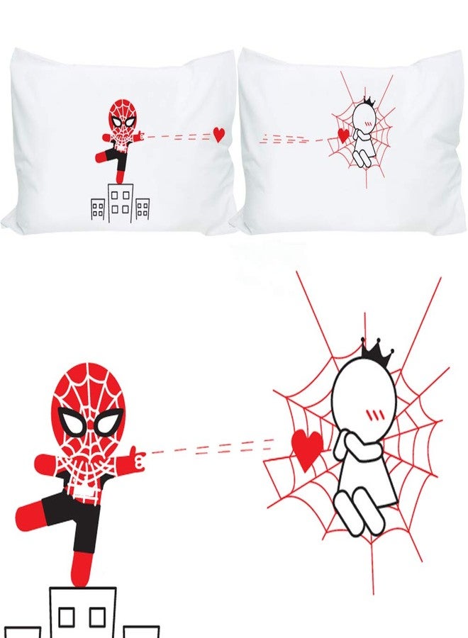 BOLDLOFT Captured by Your Love Couples Pillowcases-Funny Couples Gifts,Spider Superhero Gifts for Men Boyfriend Husband Christmas Anniversary Valentines Day - Image 1