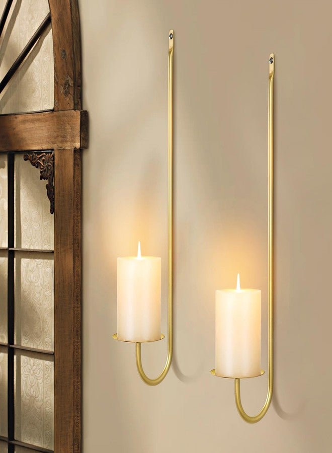 XAROO Gold Candle Sconces Set of 2, Taper & Pillar Wall Candle Holder, Wall Candle Sconces Set of Two, Decor for Entryway, Fireplace, Living Room - Image 5