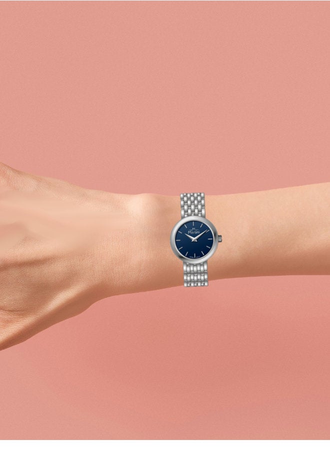 MARTINI Elegant Martini Women's Watch Stylish Navy Blue Dial Stainless Steel Band Water Resistant Perfect for Casual and Formal Wear - Image 3