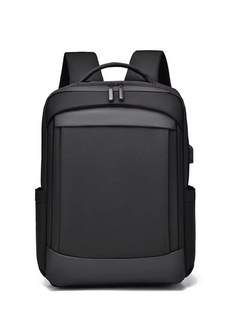 حقيبة ظهر ساموداني لأجهزة الكمبيوتر المحمولة مقاس 15.6 بوصة - حقيبة مدرسية وتجارية وسفرية فاخرة مقاومة للماء للطلاب والمهنيين، لون أسود