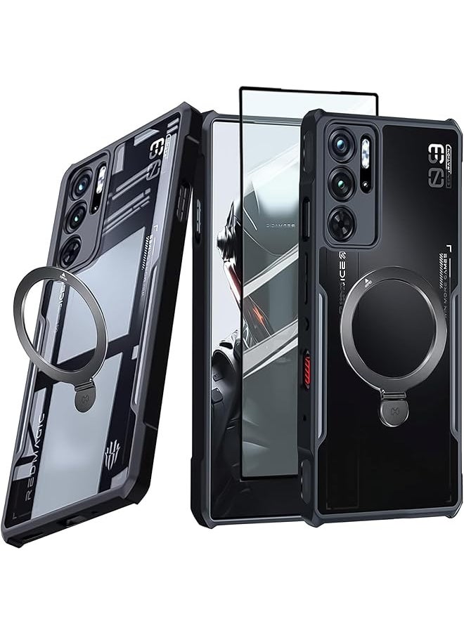 erorex - For Zte Nubia Red Magic 9 Pro Case Redmagic 9 Pro Plus Cover With Ring Stand Holde And Screen Protector Tpu Shookproof Drop Protection Bumper Back Cover Anti Fingerprint Matte Protective Casing - Image 1