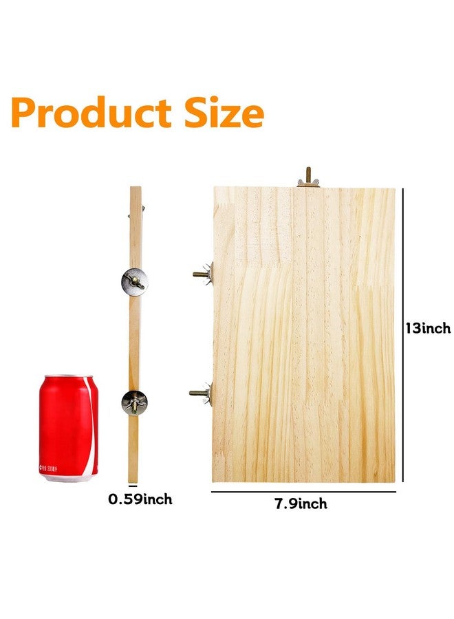 هامليدي منصة خشبية لشينشيلا، حافة 13 × 8 بوصة، حامل مجثم للطيور، قطعتان، منصة كبيرة للأرانب والنمس، خنزير غينيا، كونور، هامستر، ببغاء، ماكاو، كوكاتيل - Image 2