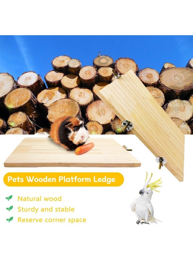 هامليدي منصة خشبية لشينشيلا، حافة 13 × 8 بوصة، حامل مجثم للطيور، قطعتان، منصة كبيرة للأرانب والنمس، خنزير غينيا، كونور، هامستر، ببغاء، ماكاو، كوكاتيل - Image 3
