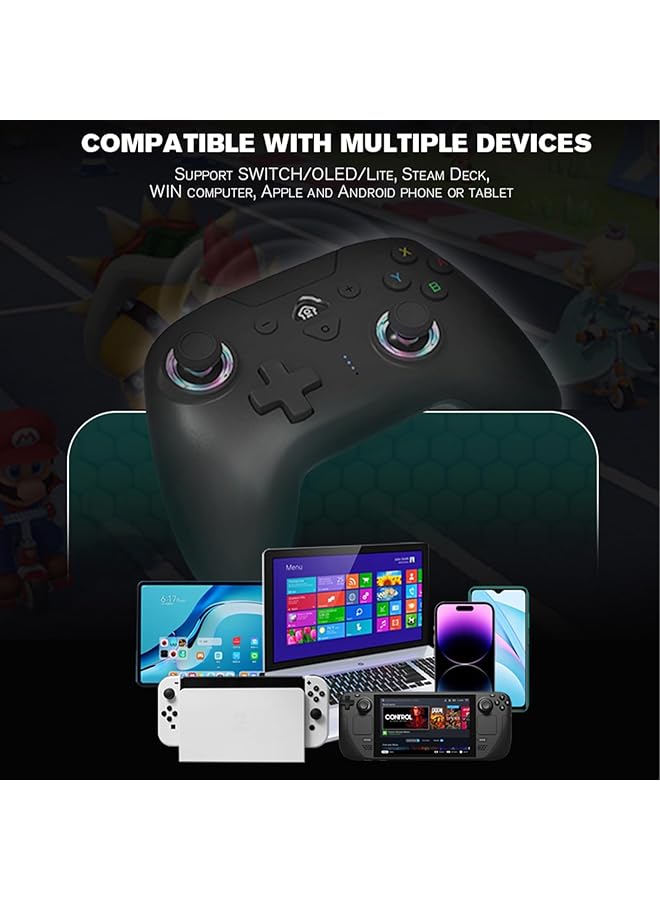 KASTWAVE Wireless Switch Controllers Compatible With Switch Pro Controllers For Switch/Switch Lite/Oled/Pc One Key Pairing Gamepad With Rgb With Turbo Wake Up Nfc Motion Vibration - Image 3