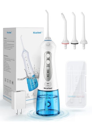 Cordless Water Flosser Teeth Cleaner Nicefeel 300Ml 2 Tip Cases Portable And Usb Rechargeable Oral Irrigator For Travel Ipx7 Waterproof 3Mode Water Flossing With 4 Jet Tips For Home - pzsku/Z1D069142879FE7208771Z/45/_/1696071699/f169390b-1f7f-4f8f-9af3-81ecb5c3fc92