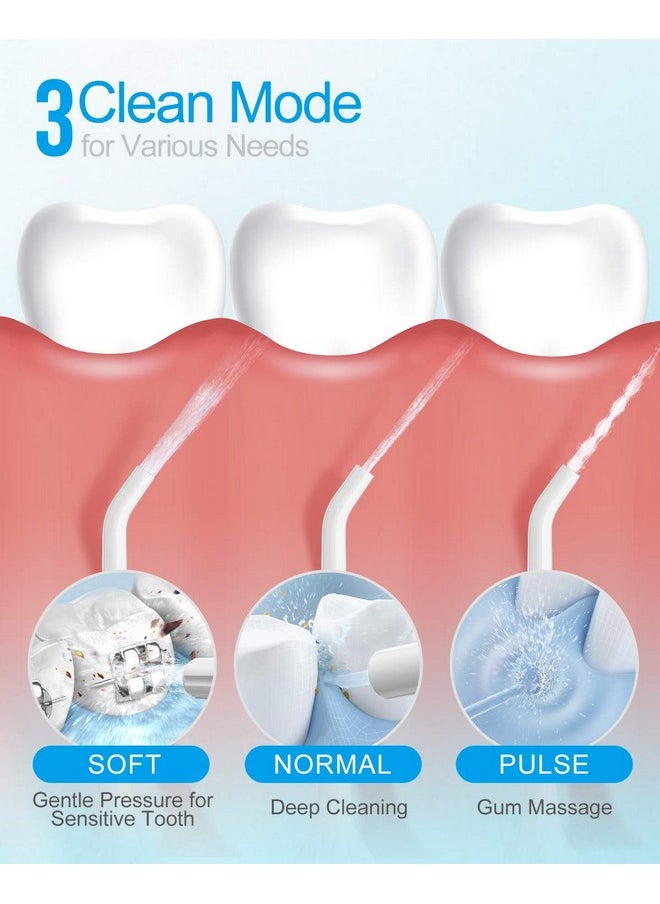 Cordless Water Flosser Teeth Cleaner Nicefeel 300Ml 2 Tip Cases Portable And Usb Rechargeable Oral Irrigator For Travel Ipx7 Waterproof 3Mode Water Flossing With 4 Jet Tips For Home