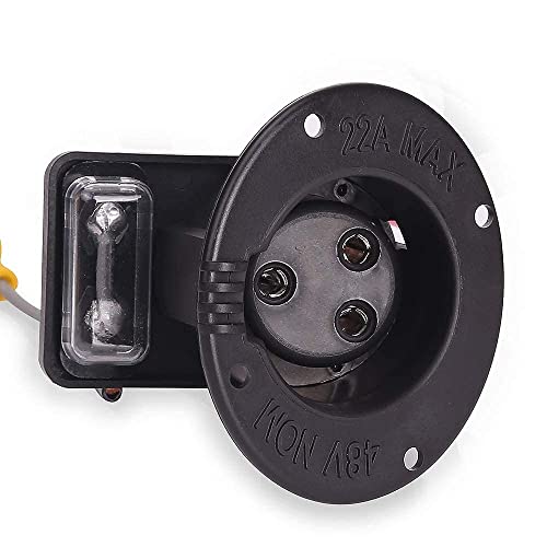 9.99WORLD MALL 48 Volt Charger Receptacle and Fuse Assembly for Club Car DS 2000-up Electric Golf Cart, OEM# 1018021-01 1018468-01 - Image 4