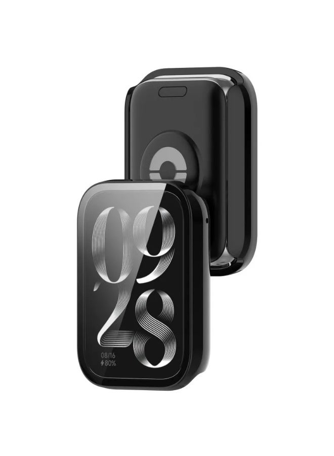 PC Case + Screen Protector For Xiaomi Mi Band 9 Pro All-around Anti-scratch Frame Screen Protective Shell (Black) - Image 3