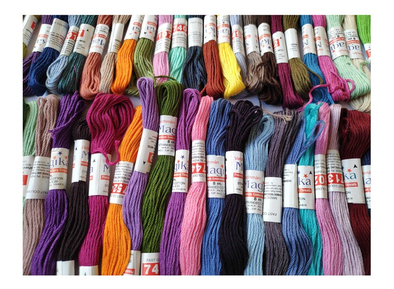 Vardhman Threads Magica Cotton Embroidery Thread Set (Multicolour, 8 m 100 Skeins) - Image 2