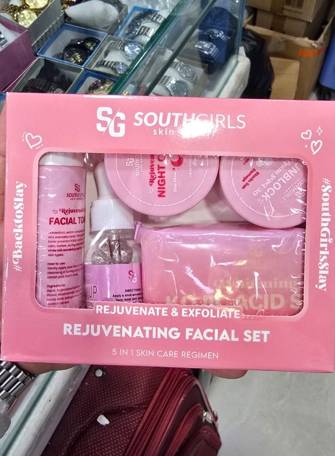 Rejuvenating and Exfoliating Facial Set 5 in 1 Skin Care System