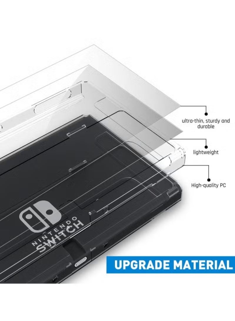 غطاء حماية كريستال كلير متوافق مع مادة نينتندو سويتش OLED للكمبيوتر الشخصي مقاومة للصدمات والخدش مع غطاء وظيفة الحامل - Image 5