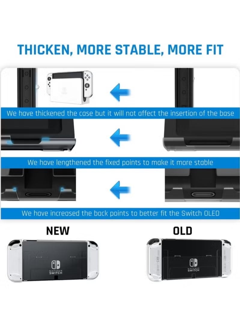 غطاء حماية كريستال كلير متوافق مع مادة نينتندو سويتش OLED للكمبيوتر الشخصي مقاومة للصدمات والخدش مع غطاء وظيفة الحامل - Image 3