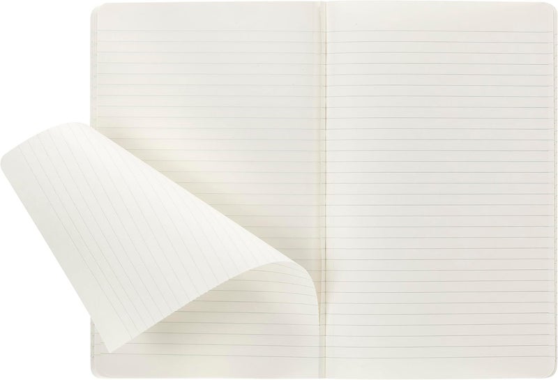 - Cahier Journal - Set 3 Notebooks with Ruled Pages - Cardboard Cover with Visible Cotton Stiching - Color Myrtle Green - Large 13 x 21 cm - 80 Pages - Image 5