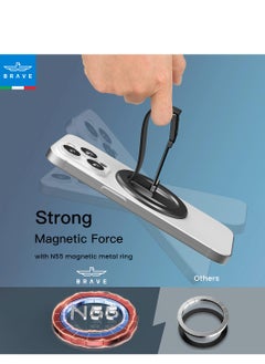 Brave MagSafe Magnetic Holder and Grip for iPhone and Samsung, Removable Magnetic Stand, Desk Mount, Compatible with iPhone 16/15/14/13/12 Series and All iOS and Android Devices, Strong Magnetic Grip, Portable Phone and Tablet Holder, Universal Magnetic Phone Mount and Holder (Orange/Black)  - Image 5