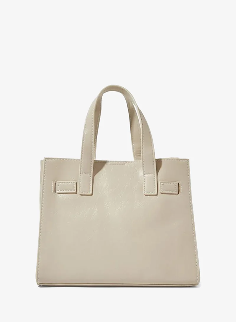 Styli Grey Shopper Bag with Metal Accent