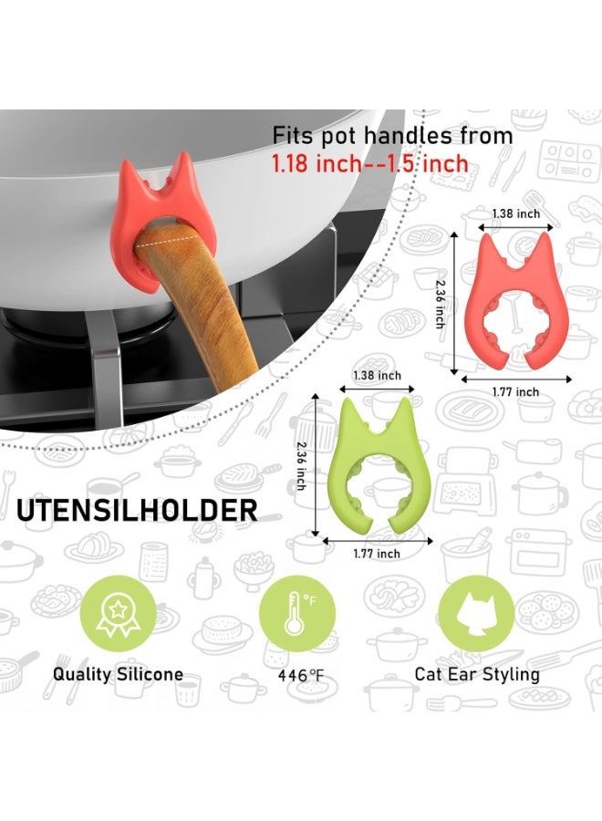 سونسر 3 قطع مسند ملاعق للطهي، حامل ملاعق ومقالي من السيليكون، مشبك مقلاة مانع للانزلاق، مسند مقاوم للحرارة لأدوات المطبخ لوضع الملاعق والملاعق المسطحة بعد الطهي - Image 2
