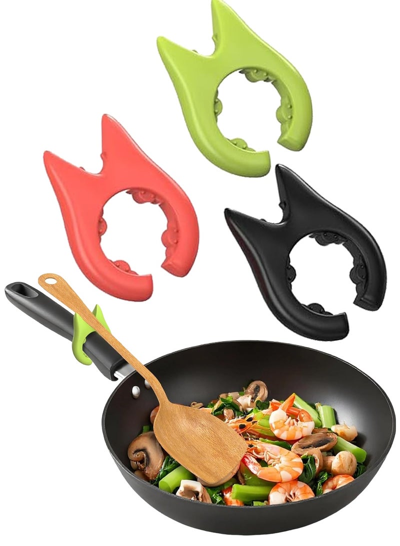 سونسر 3 قطع مسند ملاعق للطهي، حامل ملاعق ومقالي من السيليكون، مشبك مقلاة مانع للانزلاق، مسند مقاوم للحرارة لأدوات المطبخ لوضع الملاعق والملاعق المسطحة بعد الطهي - Image 1