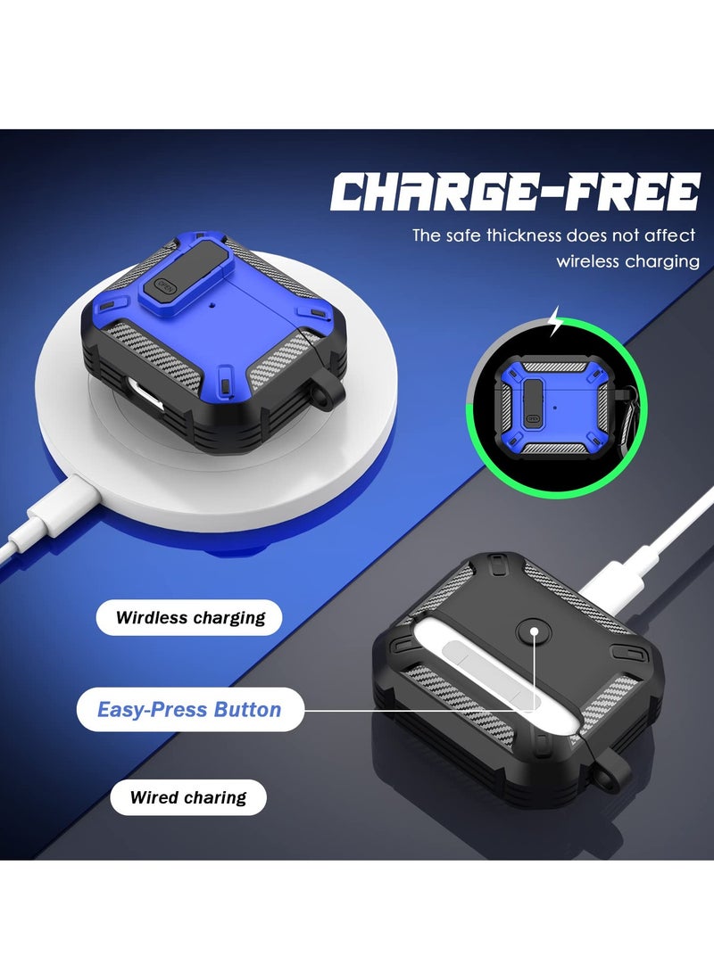 Compatible AirPods Pro 2nd Generation Case Cover with Cleaning Kit, Rugged Armor Protective Shell for Apple AirPods Pro 2 (Blue) - Image 4