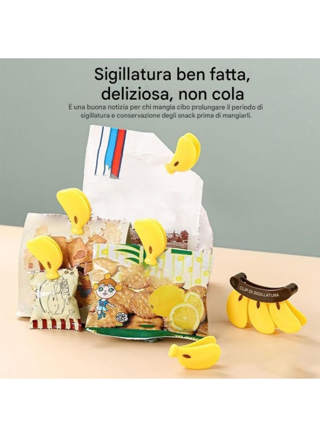 مجموعة مشابك أكياس الموز، 3 قطع مع حامل مغناطيسي على شكل غصن، لتنظيم وتخزين أكياس الوجبات الخفيفة والخبز والحبوب والقهوة ورقائق البطاطس في الثلاجة والمطبخ، إكسسوار عملي مزخرف - Image 4