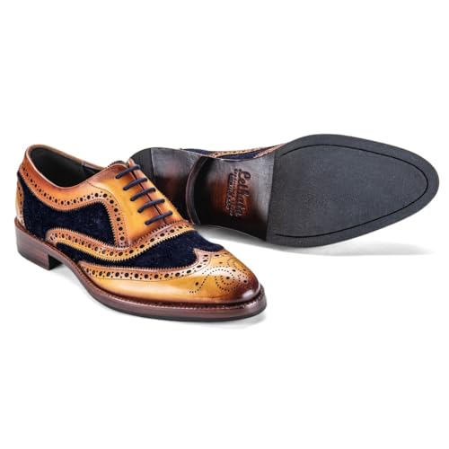 Lethato Wingtip Brogue Oxford - Navy Blue , Navy Blue , 10.5 - 11 US - Image 2