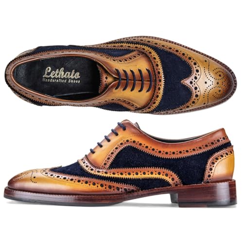 Lethato Wingtip Brogue Oxford - Navy Blue , Navy Blue , 10.5 - 11 US - Image 5