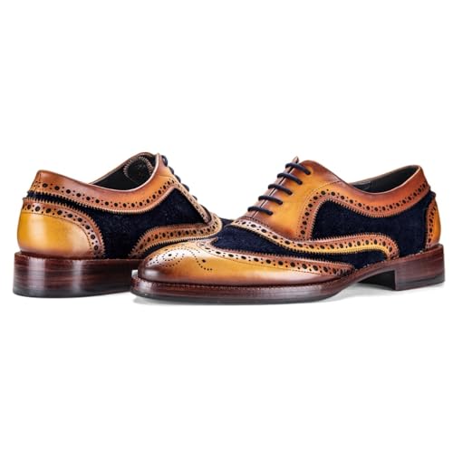 Lethato Wingtip Brogue Oxford - Navy Blue , Navy Blue , 10.5 - 11 US - Image 3