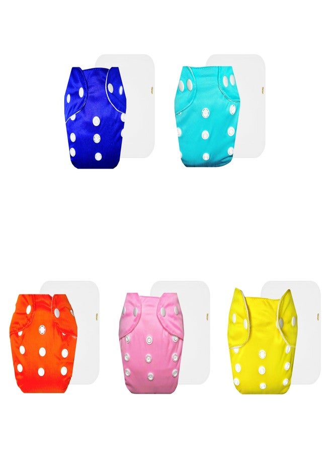 حفاضات دمبلدو لايت القماشية مع حشوة قطنية (عبوة من 5) | شعور بالجفاف والراحة | قابلة لإعادة الاستخدام والغسل | أزرار كبس قابلة للتعديل | مثالية للأطفال الصغار | من 3 أشهر إلى سنتين | للجنسين - Image 1