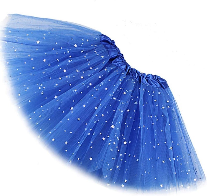 Womens Adult Sparkle Elastic 3 Layered Tulle Tutu Skirt