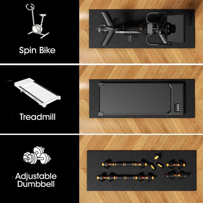 THAILE Walking Pad Treadmill Mat for Carpet Floors,55x24 Hardwood Floor Protection, Mats for Under Walking pad/Treadmill/Bike/Exercise Equipment on Carpets, Noise Shock Absorption, Stationary - Image 2