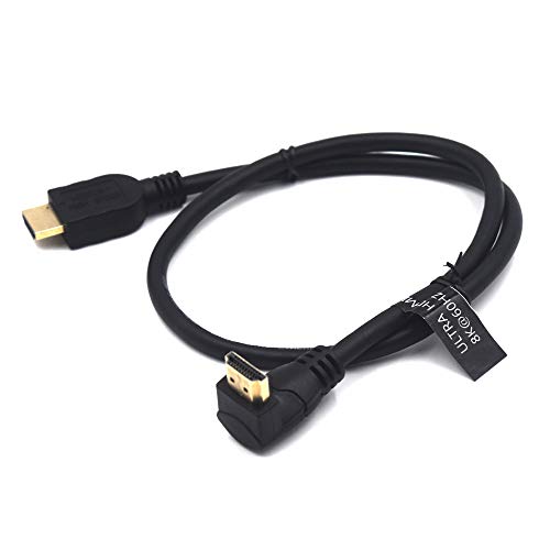Kework 2 Feet 48Gbps HDMI 8K@60Hz Ultra HD Cable, Straight Male to Down Angle Male HDMI 2.1 High Speed Shield Cord for Xbox TV PS4 PS5 Switch, Support 4K@120Hz, 3D Dynamic HDR - Image 5