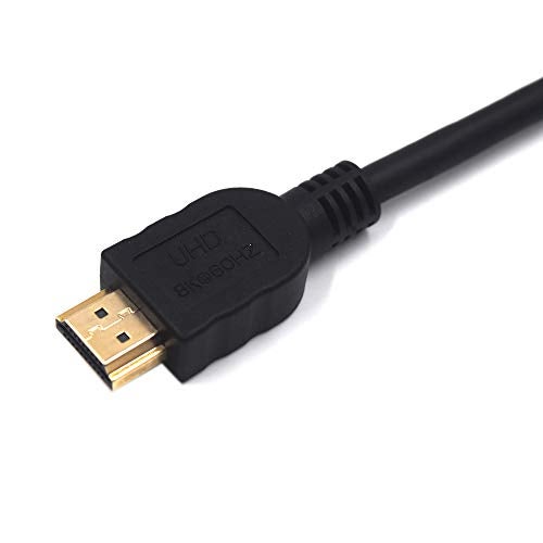 Kework 2 Feet 48Gbps HDMI 8K@60Hz Ultra HD Cable, Straight Male to Down Angle Male HDMI 2.1 High Speed Shield Cord for Xbox TV PS4 PS5 Switch, Support 4K@120Hz, 3D Dynamic HDR - Image 3