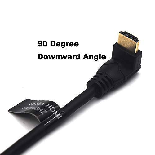 Kework 2 Feet 48Gbps HDMI 8K@60Hz Ultra HD Cable, Straight Male to Down Angle Male HDMI 2.1 High Speed Shield Cord for Xbox TV PS4 PS5 Switch, Support 4K@120Hz, 3D Dynamic HDR - Image 2