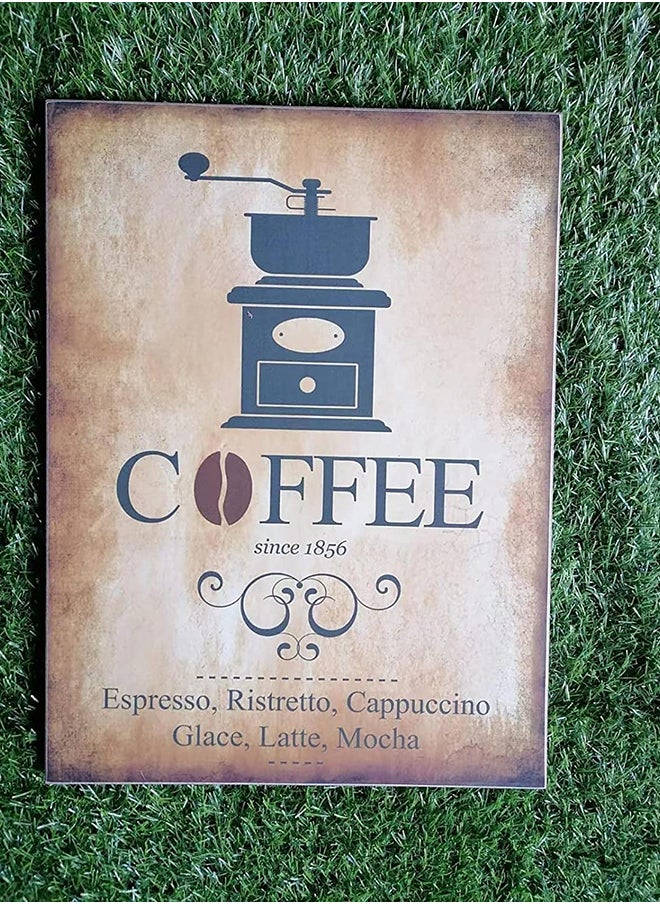 HOME TASTE - Hometaste Wooden Wall Hanging Coffee Frame Wall Decorative Coffee Frame Coffee Manu Frame For Bar Restourent Wooden Wall Hanging Frame For Home Wooden Coffee Frame - Image 1