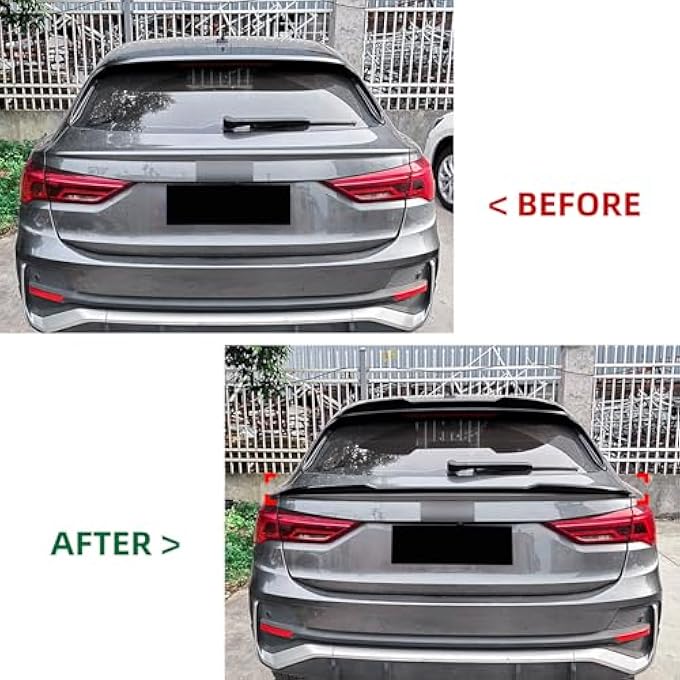 AUSMILA Rear Trunk Middle Splitter Wing for Audi Q3 F3 Sportback 2019-2024 - Image 3