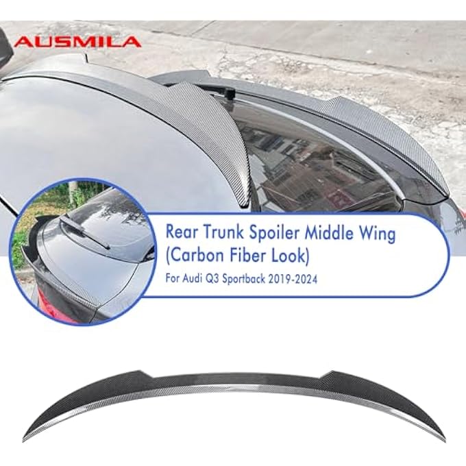 AUSMILA Rear Trunk Middle Splitter Wing for Audi Q3 F3 Sportback 2019-2024 - Image 4