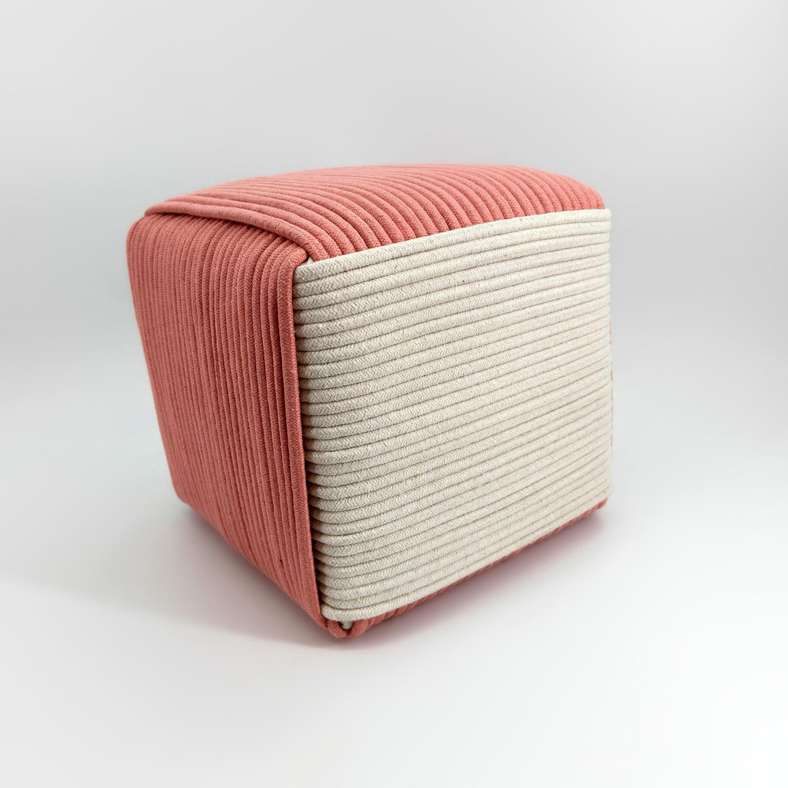 Pan Home Trudo Pouf - Pink 31x31x31cm - Image 4