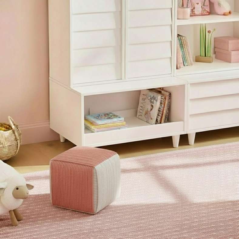 Pan Home Trudo Pouf - Pink 31x31x31cm - Image 1