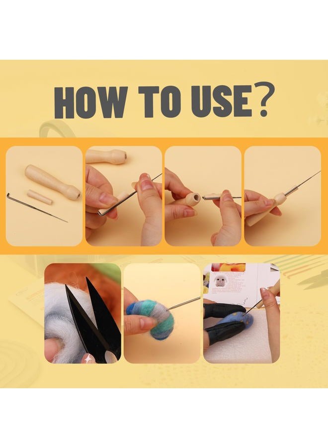 JUPEAN Needle Felting Kit, Wool Roving (5g/Color), Complete Needle Felting Starter Kit with Basic Felt Tools and Supplies Wool Fibre Spinning Craft Wet Felting Material for Beginners - Image 5
