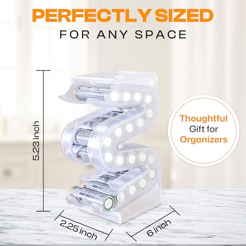 Kalinar Battery Ladder Organizer Case for AA & AAA Batteries - Stackable or Mounted Vertical Storage Battery Dispenser for Home, Garage, & Workshop (2-Pack, Holds 20 AA & 28 AAA Batteries) - Image 5