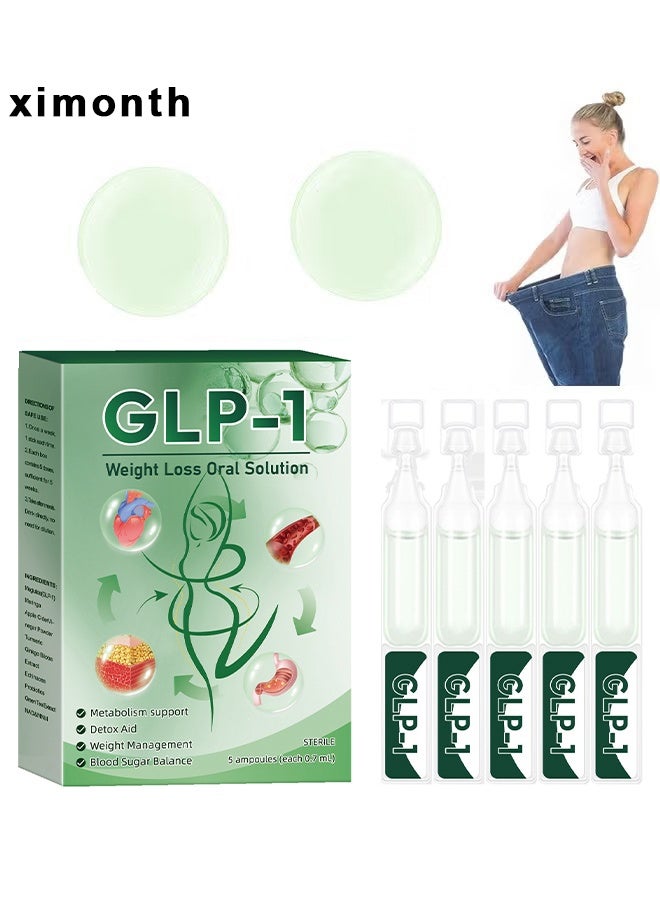ximonth GLP-1 Weight Loss Oral Solution Drops, Natural Advanced Body Care Liquids Drop, Moringa Slimming Detox, Fat Burner, Appetite Control, Metabolism Booster, Firming Skin And Body Shaping Care - Image 1