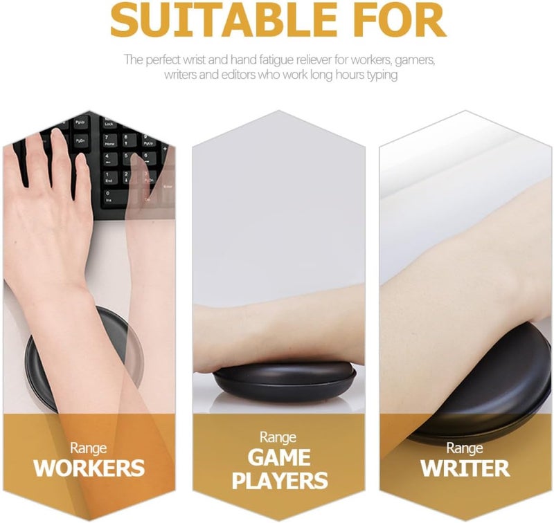 Keyboard and Mouse Wrist Rest Pad, Non-Slip Office Wrist Support Cushion for Computer and Laptop, Comfortable Hand and Elbow Relief for Gaming and Work, Black - Image 3