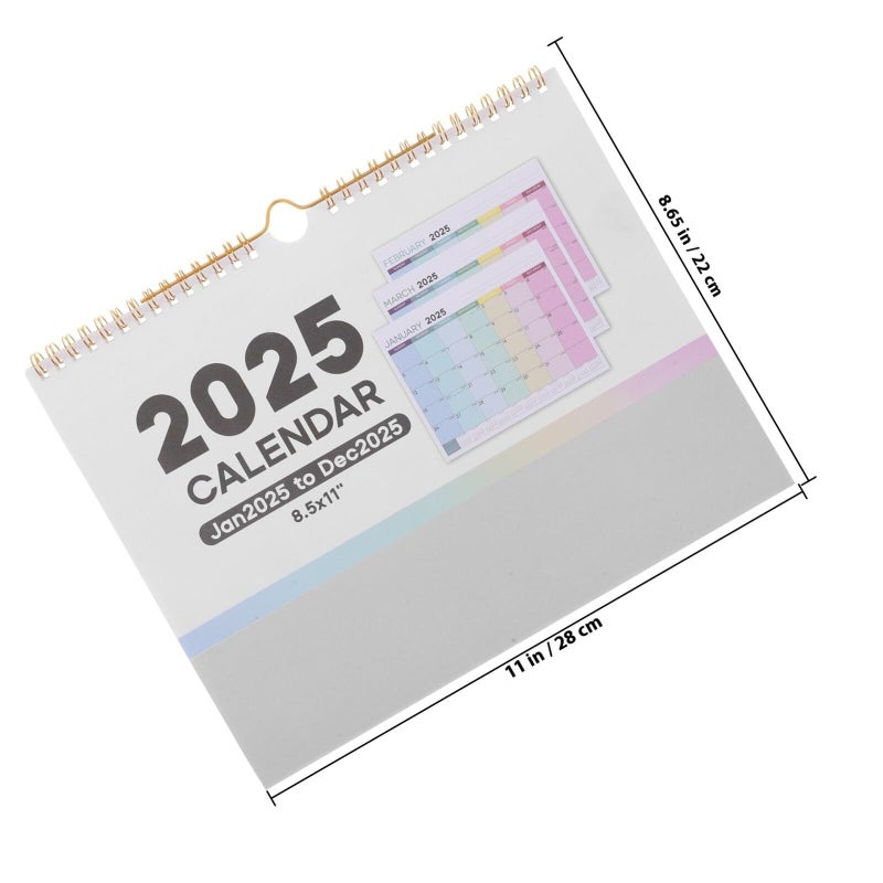 FOMIYES تقويم إنجليزي صغير لعام 2025 معلق على الحائط، مخطط شهري للمنزل والمدرسة والمكتب - Image 3