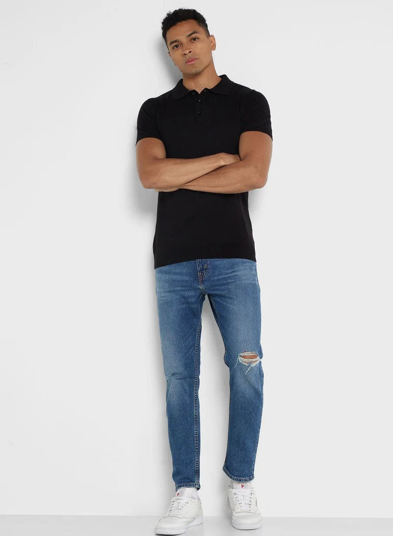 Robert Wood Knit Polo Shirt