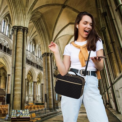 Bunnychill 2 Compartment Bible Cover for WomenLarge Bible Case with Handles Shoulder StrapCarrying Bible Bag Scripture Case Church Bag Bible Protective with Pocket - Image 3
