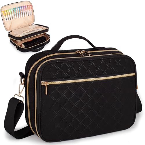 Bunnychill 2 Compartment Bible Cover for WomenLarge Bible Case with Handles Shoulder StrapCarrying Bible Bag Scripture Case Church Bag Bible Protective with Pocket - Image 1