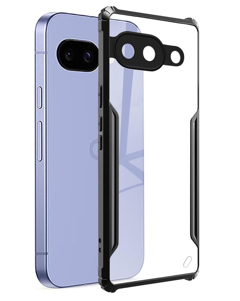 SPAZY CASE غطاء خلفي لجهاز ® Google Pixel 9a | غطاء خلفي شفاف من الكريستال الصلب مع حافة TPU، غطاء حماية من السقوط لجهاز Google Pixel 9a 5G - Image 1