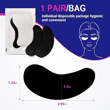 Lunamoon Eye Pads 50 Pairs Thin Hydro Gel Coated Eyelash Extension Pads with UV Protection for Eyelash Extensions Dyeing Perm Facial Treatments Makeup - Image 5