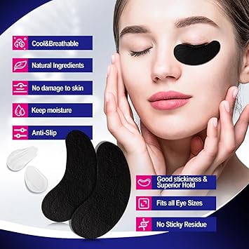 Lunamoon Eye Pads 50 Pairs Thin Hydro Gel Coated Eyelash Extension Pads with UV Protection for Eyelash Extensions Dyeing Perm Facial Treatments Makeup - Image 4