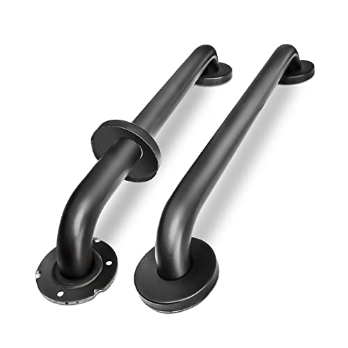 Zoomerry Handicap Grab Bars 2 Pack 18 Inch Shower Grab Bar for Seniors 304 Stainless Steel ADA Grab Bars for Bathtubs and Showers Toilet Safety Shower Handles for Elderly Disabled Injury Black - Image 2