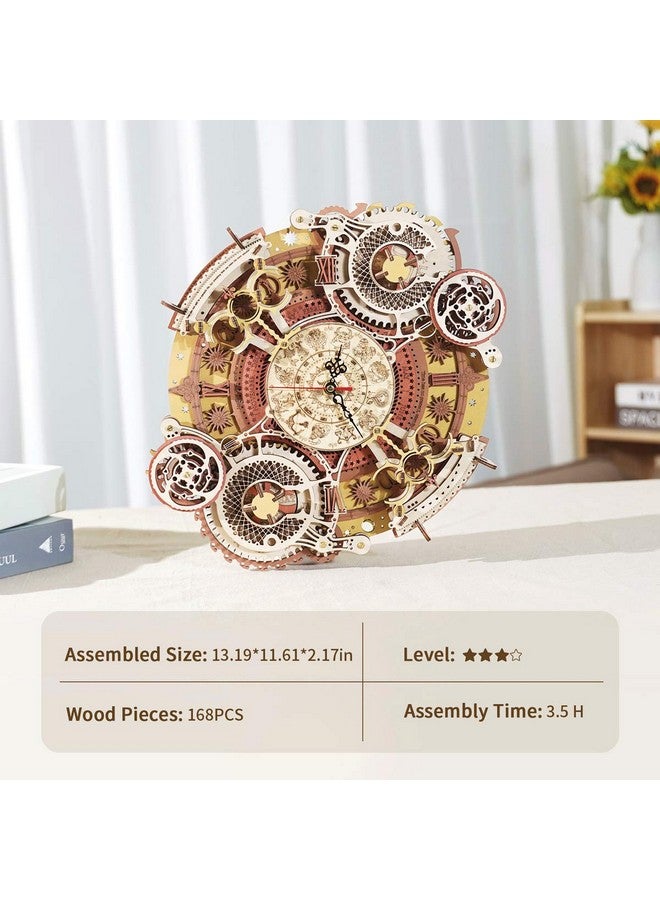 ROKR 3D Wooden Puzzle Clock Model 12 Diy 168 Pcs Mechanical Model Kit Toys Home Decor Elegant Gifts For Teens/Adults - Image 5